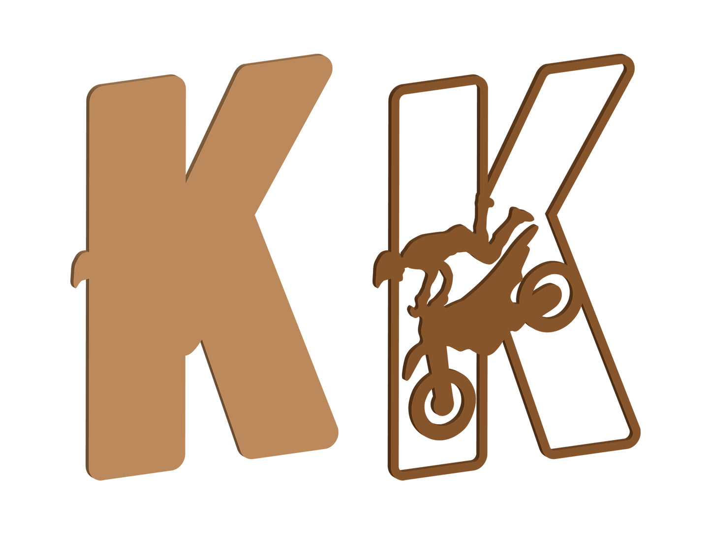 MDF Motocross Themed Letters