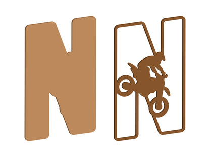 MDF Motocross Themed Letters
