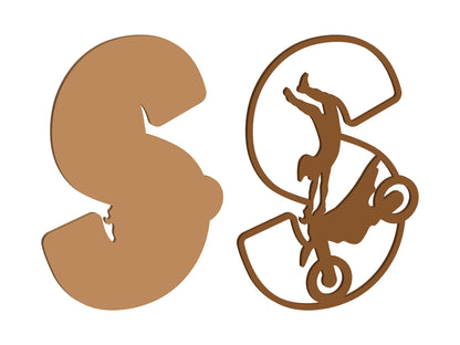 MDF Motocross Themed Letters