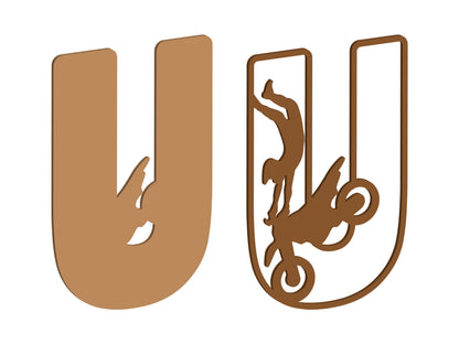 MDF Motocross Themed Letters