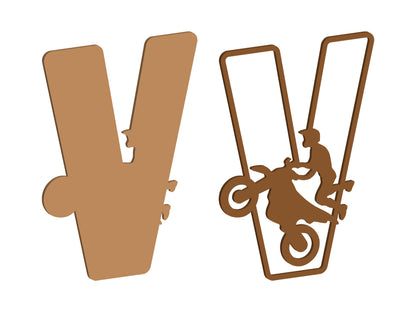 MDF Motocross Themed Letters