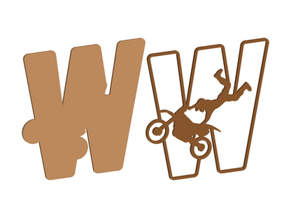 MDF Motocross Themed Letters