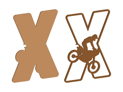 MDF Motocross Themed Letters