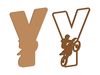 MDF Motocross Themed Letters