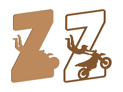 MDF Motocross Themed Letters