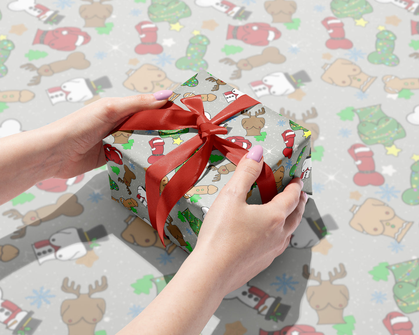 Naughty North Pole Mash-Up Gift Wrap