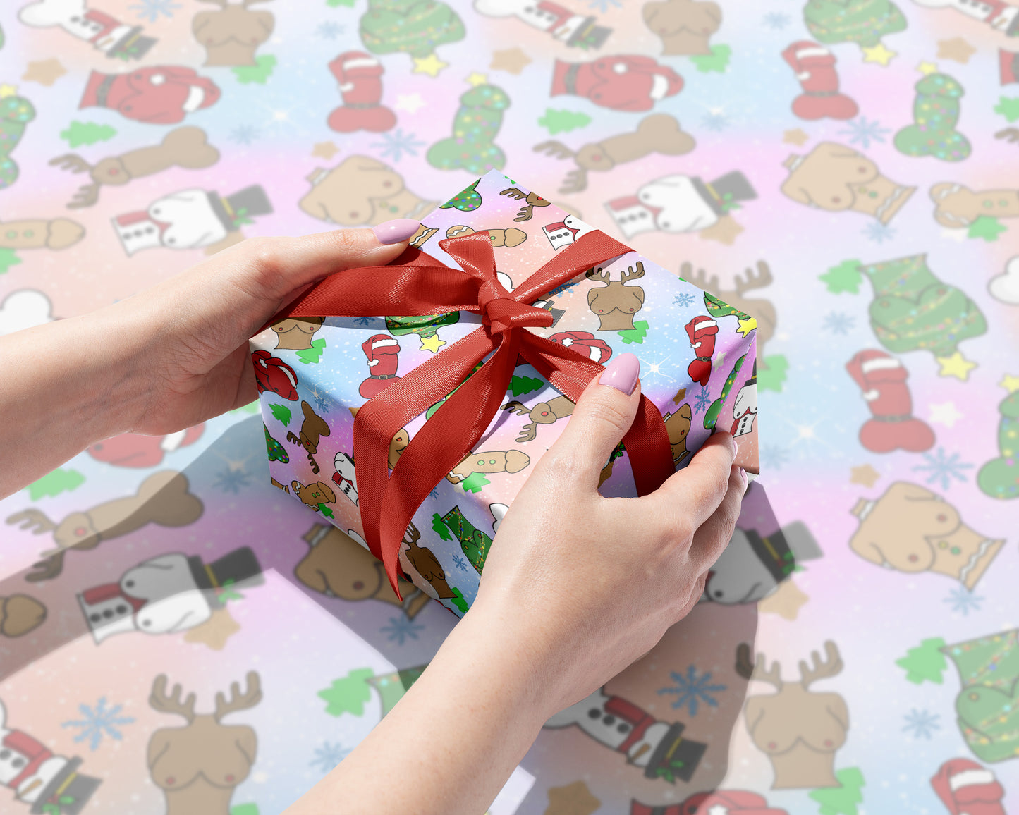 Naughty North Pole Mash-Up Gift Wrap