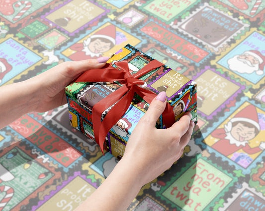 Sweary Elf Gift Wrap