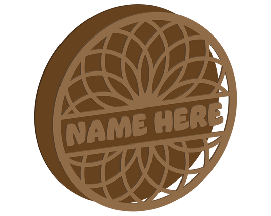 Geometric Flower Themed Name Plaque
