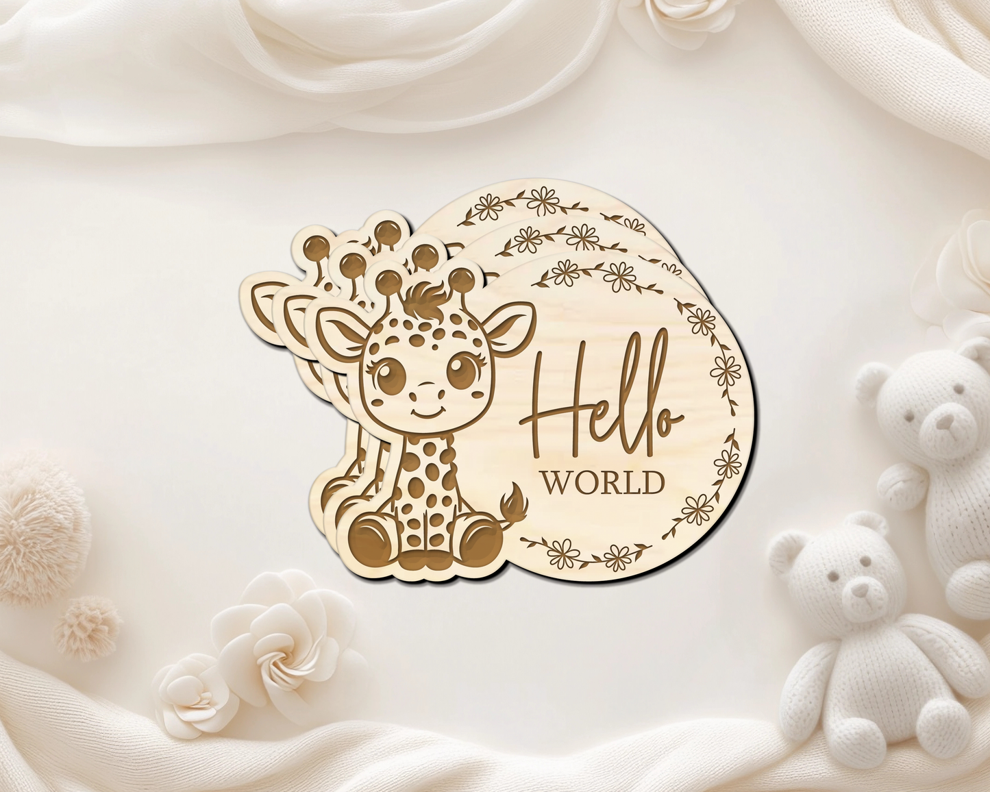 Giraffe Baby Milestone Disc Set