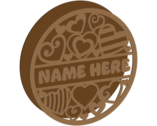 Hearts Themed Name Plaque