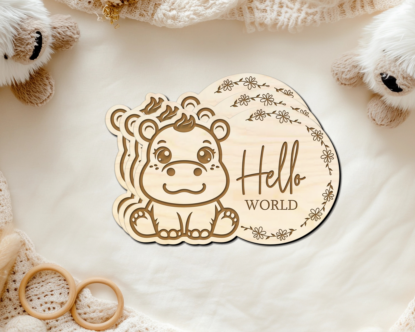 Hippo Baby Milestone Disc Set