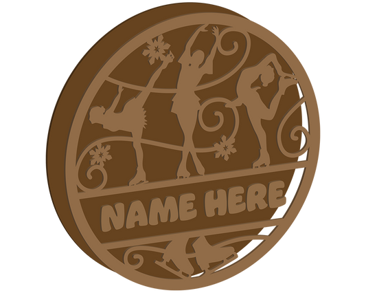 Ice Skating Themed Name Plaque