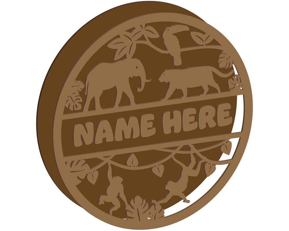 Jungle Themed Name Plaque
