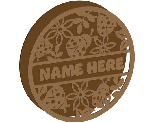 Ladybird Themed Name Plaque