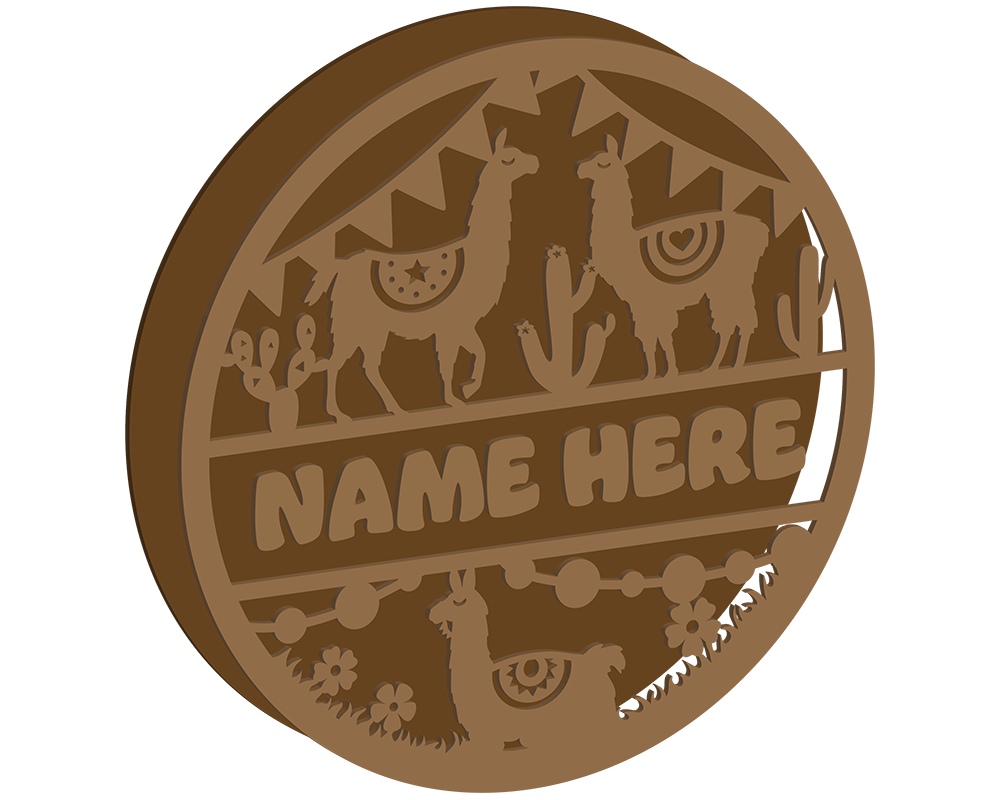 Llama Themed Name Plaque
