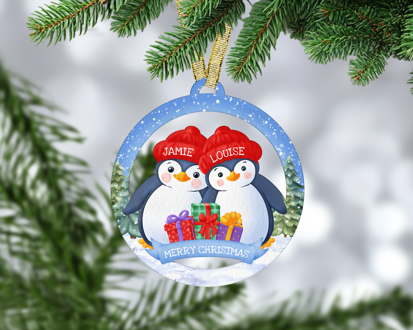 Penguin Couple Bauble Blanks (Pretty Creative Designs)