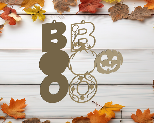 Pumpkin Themed Boo Plaque