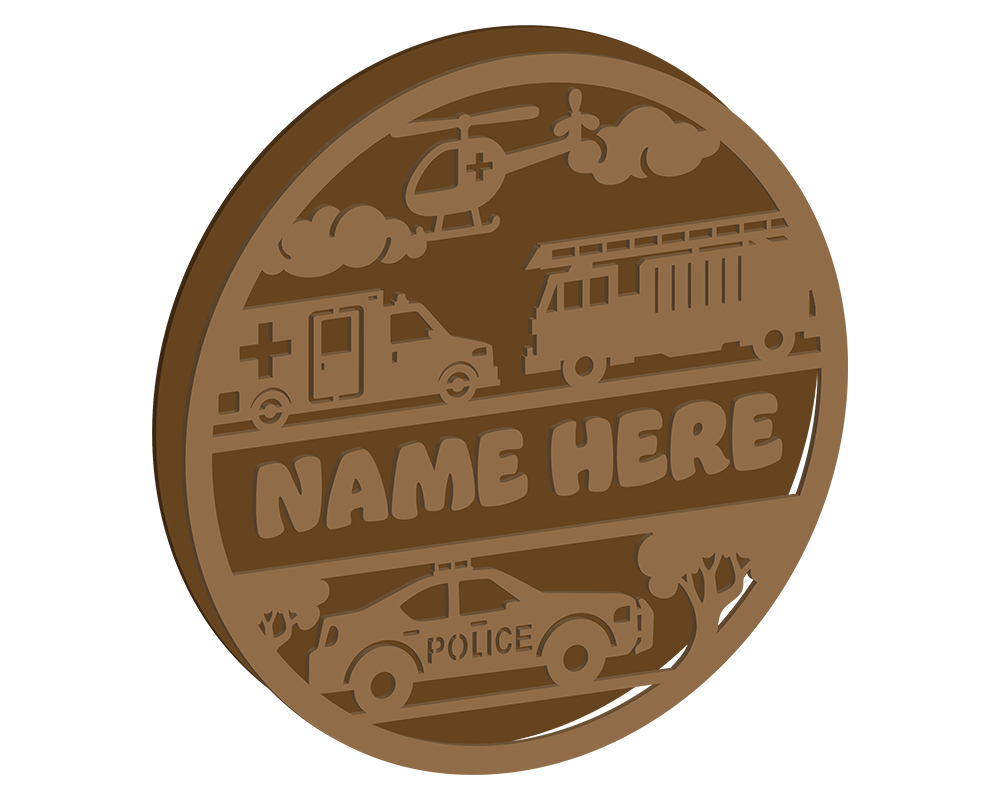 Rescue Vehicles Themed Name Plaque