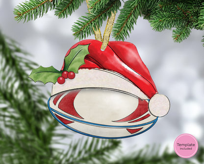 Rugby Christmas Hats Hanging Ornament Small