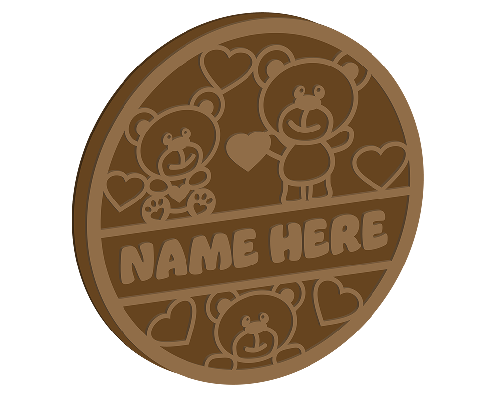 Teddy with Hearts Themed Name Plaque