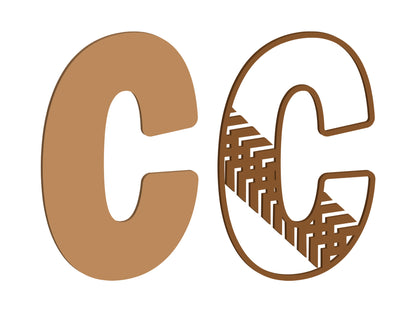 Tyre Tread Themed Letters