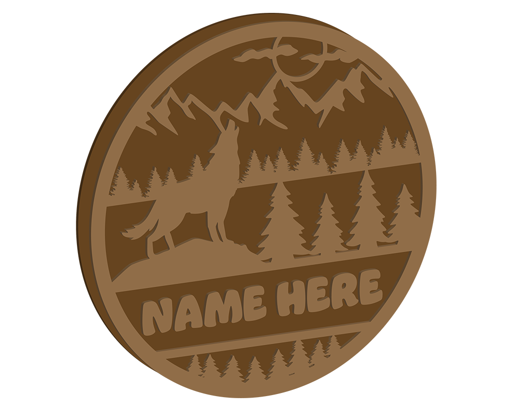 Wolf Themed Name Plaque