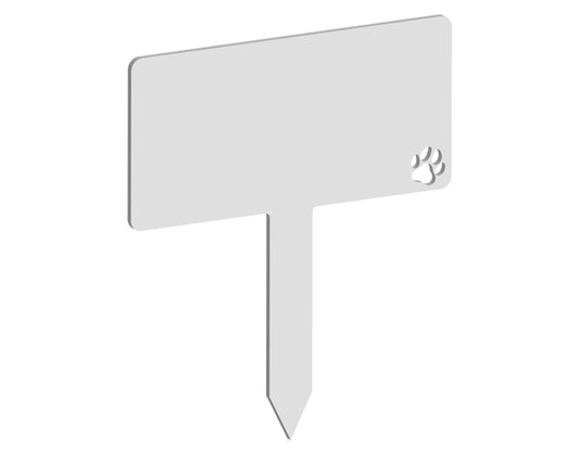 Rectangular Memorial Plaque Paw Cutout