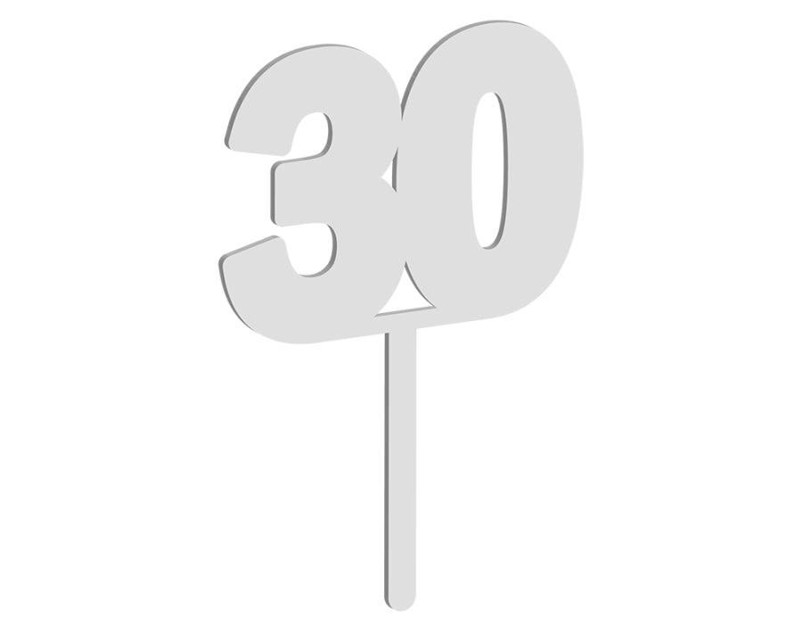 Number 30 Cake Topper