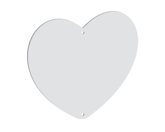 200mm Heart Two Vertical Holes