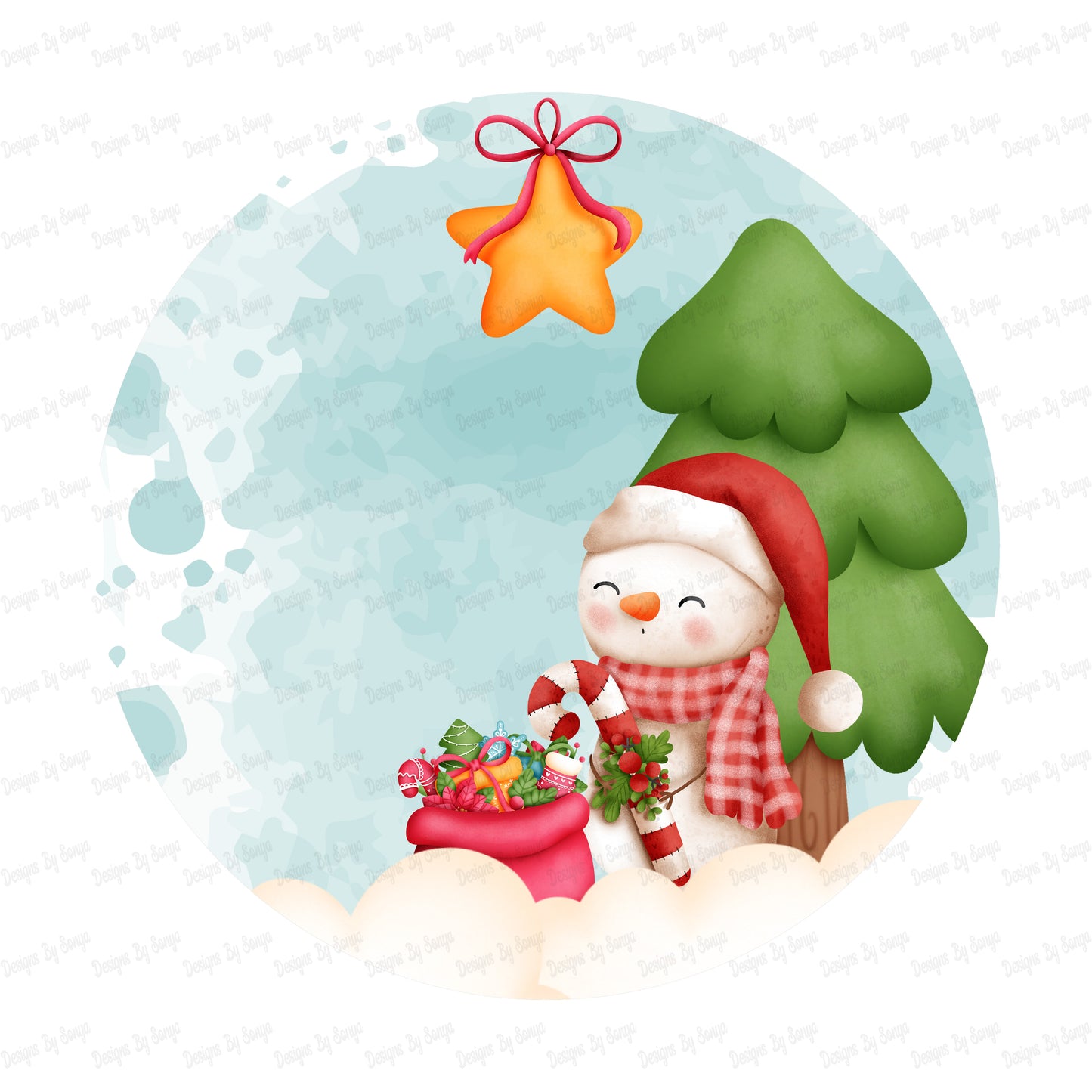 Snowman Circular Decoration Design
