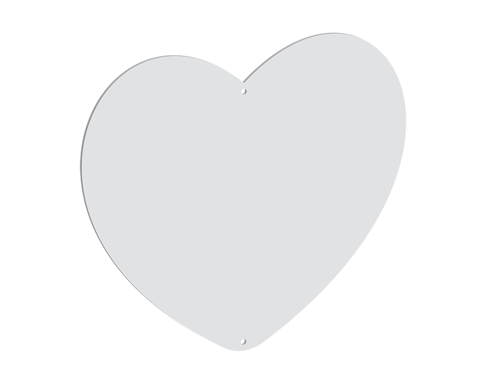 300mm Heart Two Vertical Holes