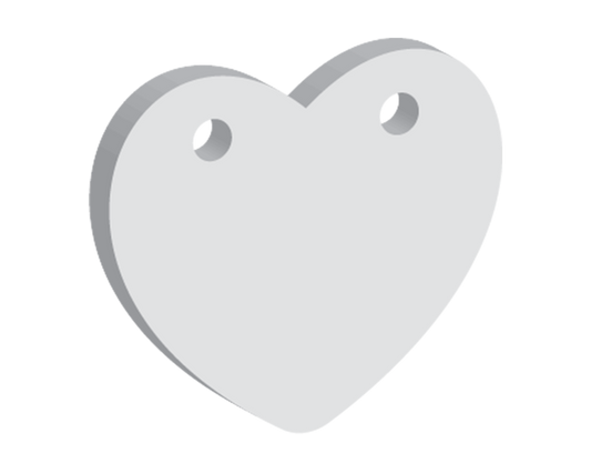 30mm Heart Two Horizontal Holes (10pcs)