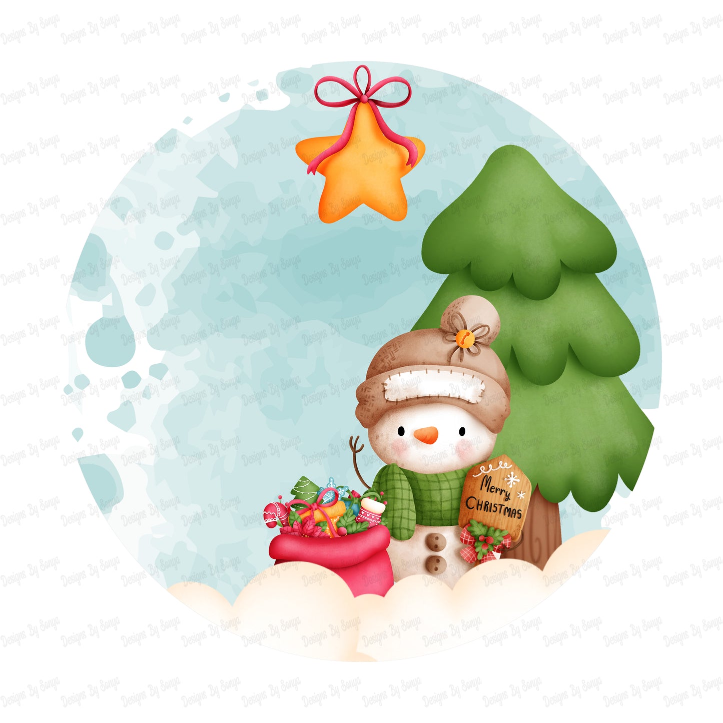 Snowman Circular Decoration Design