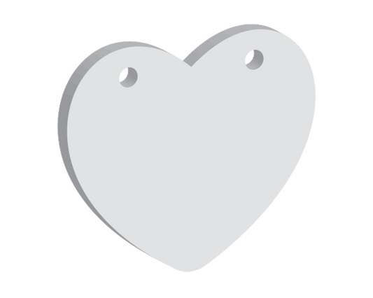 40mm Heart Two Horizontal Holes (10pcs)