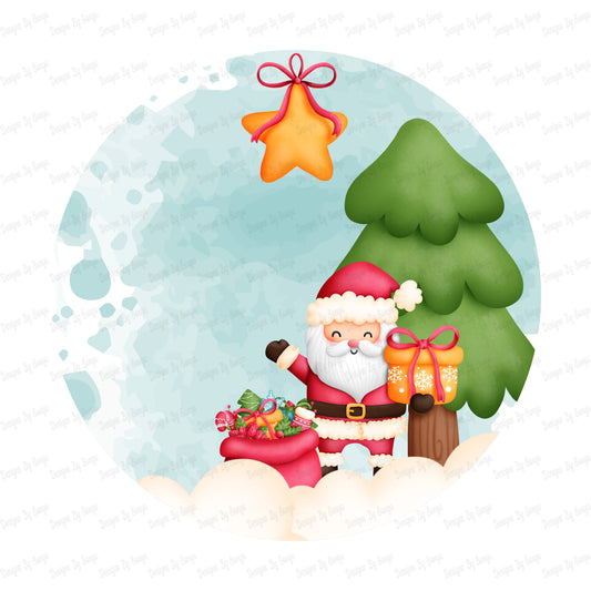 Santa Circular Decoration Design