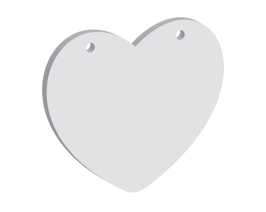 60mm Heart Two Horizontal Holes (10pcs)
