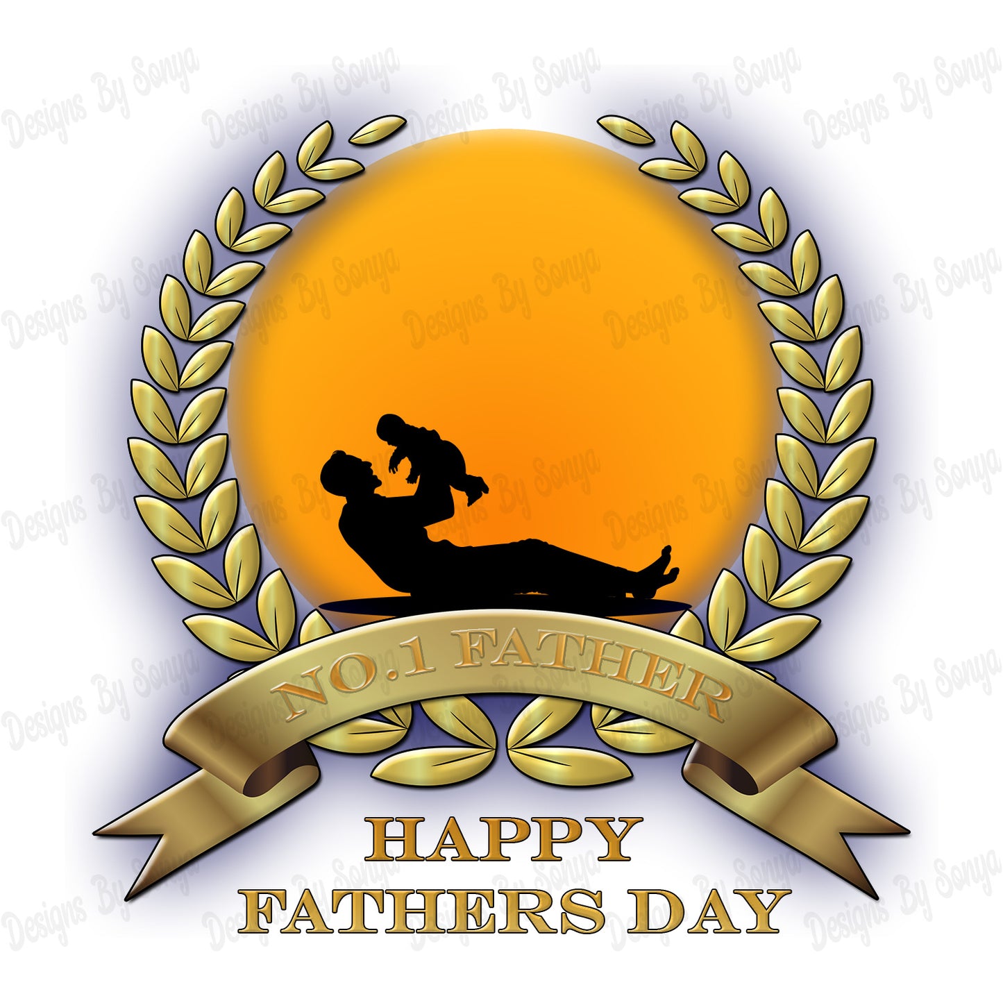 Silhouette Father and Infant- Fathers Day