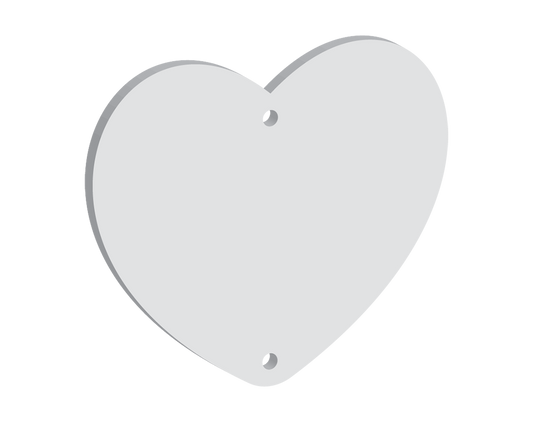 70mm Heart Two Vertical Holes (10pcs)