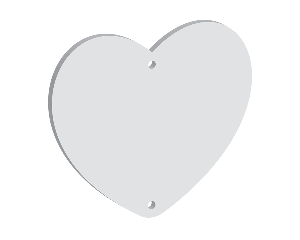 80mm Heart Two Vertical Holes (10pcs)
