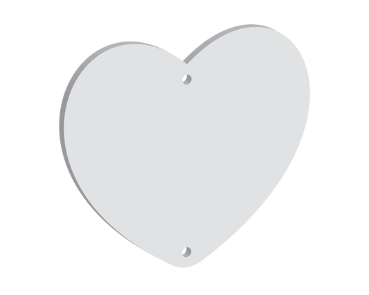 80mm Heart Two Vertical Holes (10pcs)