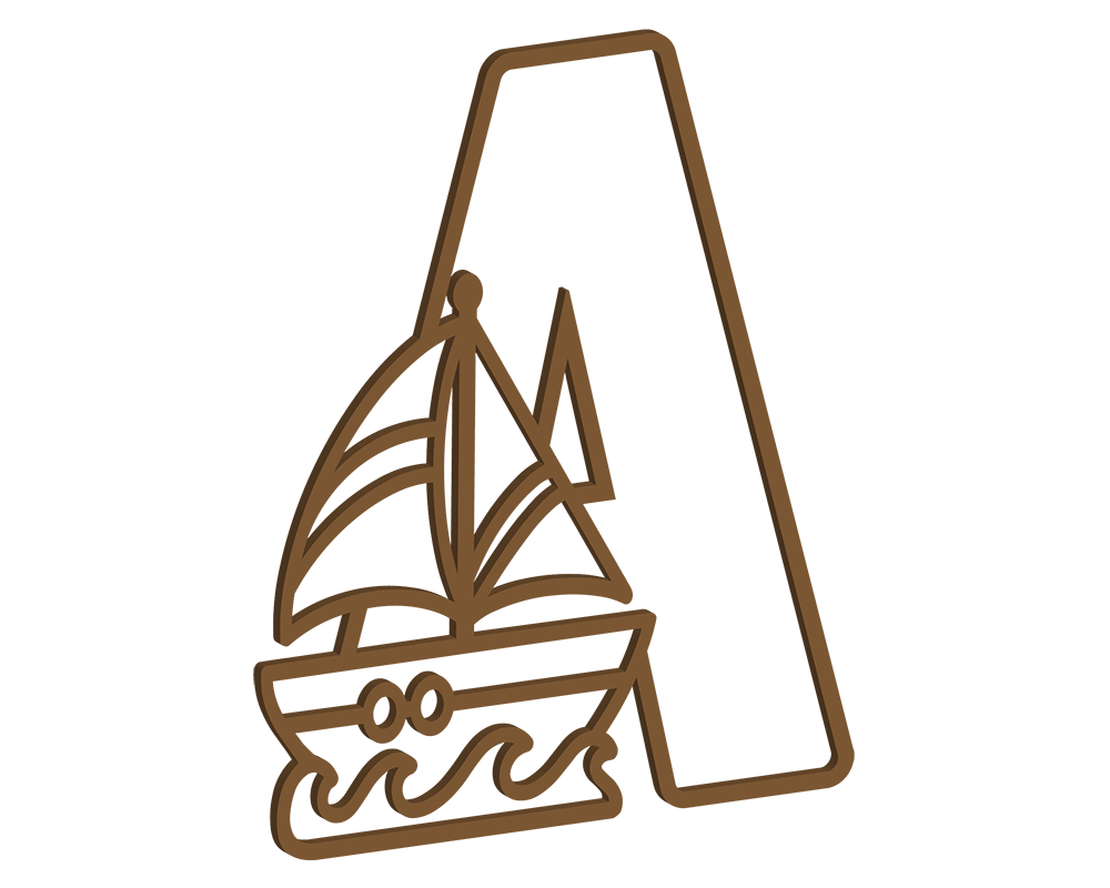 MDF Nautical Themed Letters (A-M)