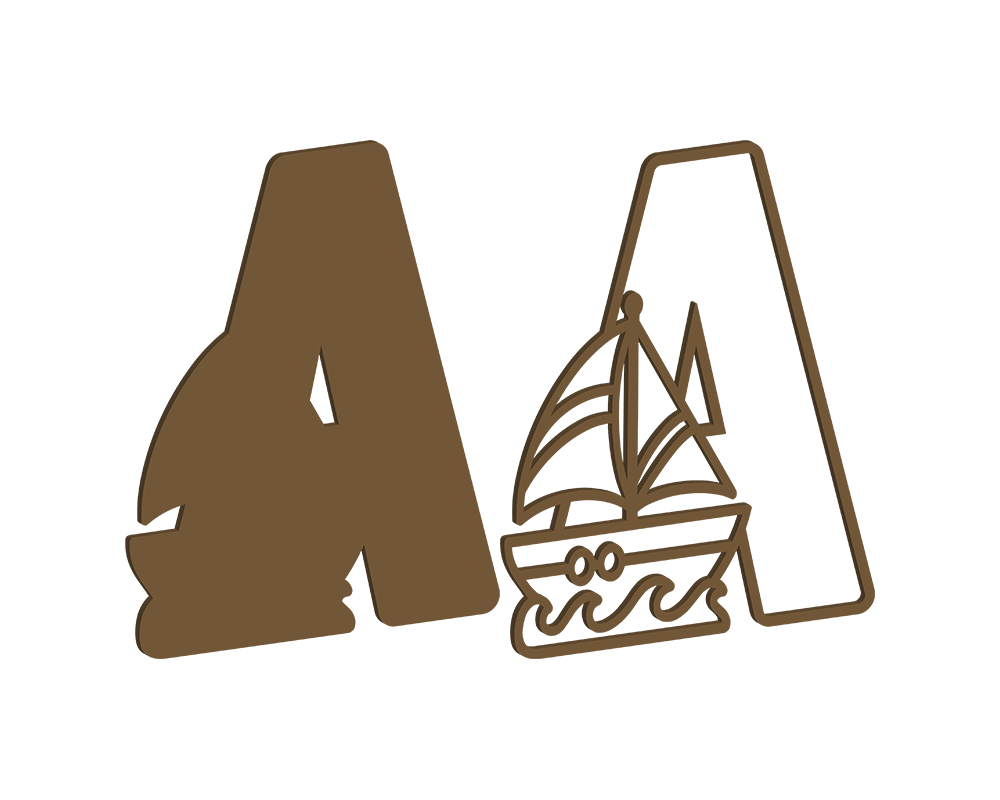 MDF Nautical Themed Letters (A-M)