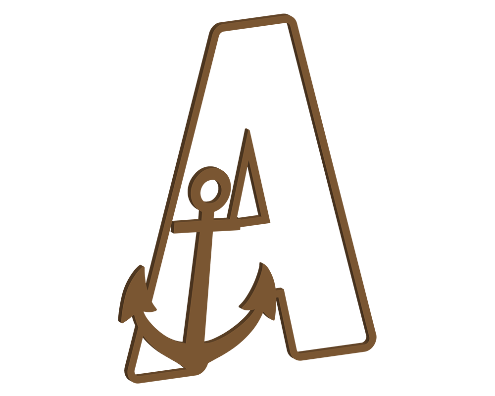 MDF Nautical Themed Letters (A-M)