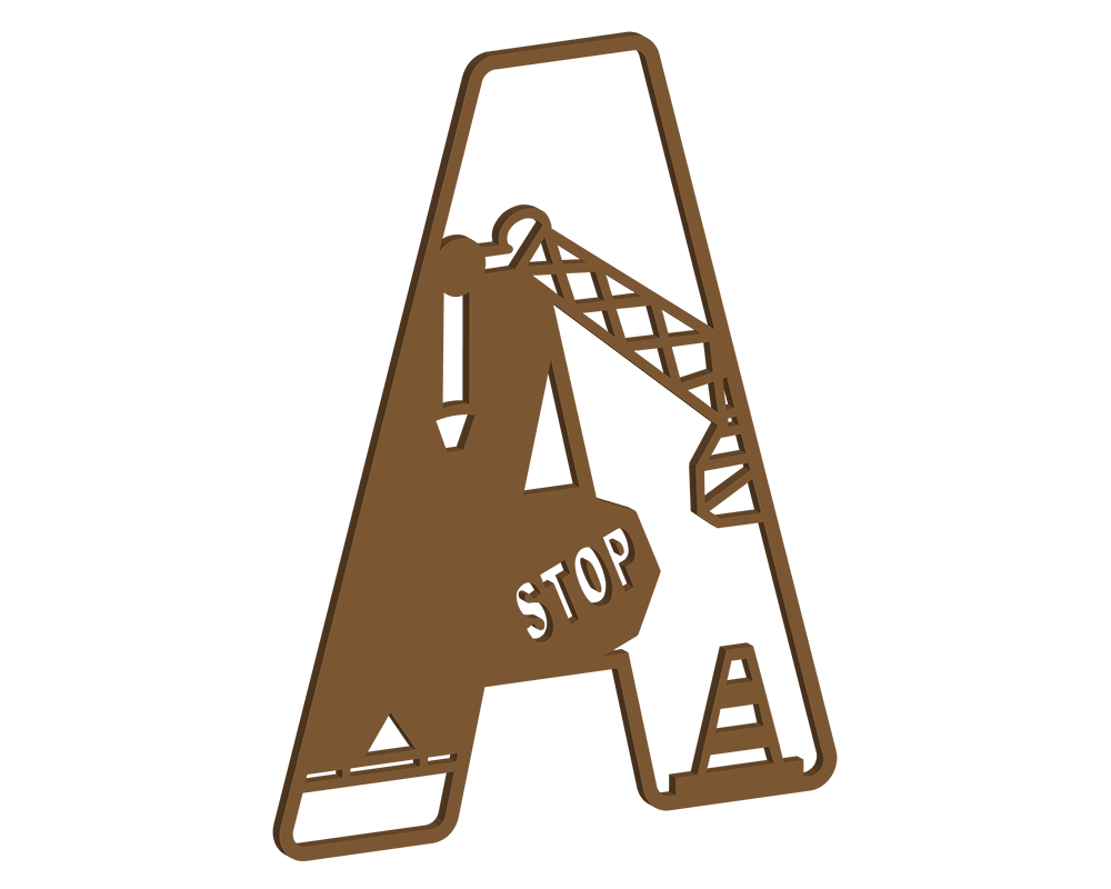 MDF Construction Themed Letters