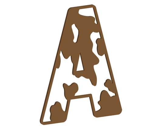 MDF Cow Themed Letters