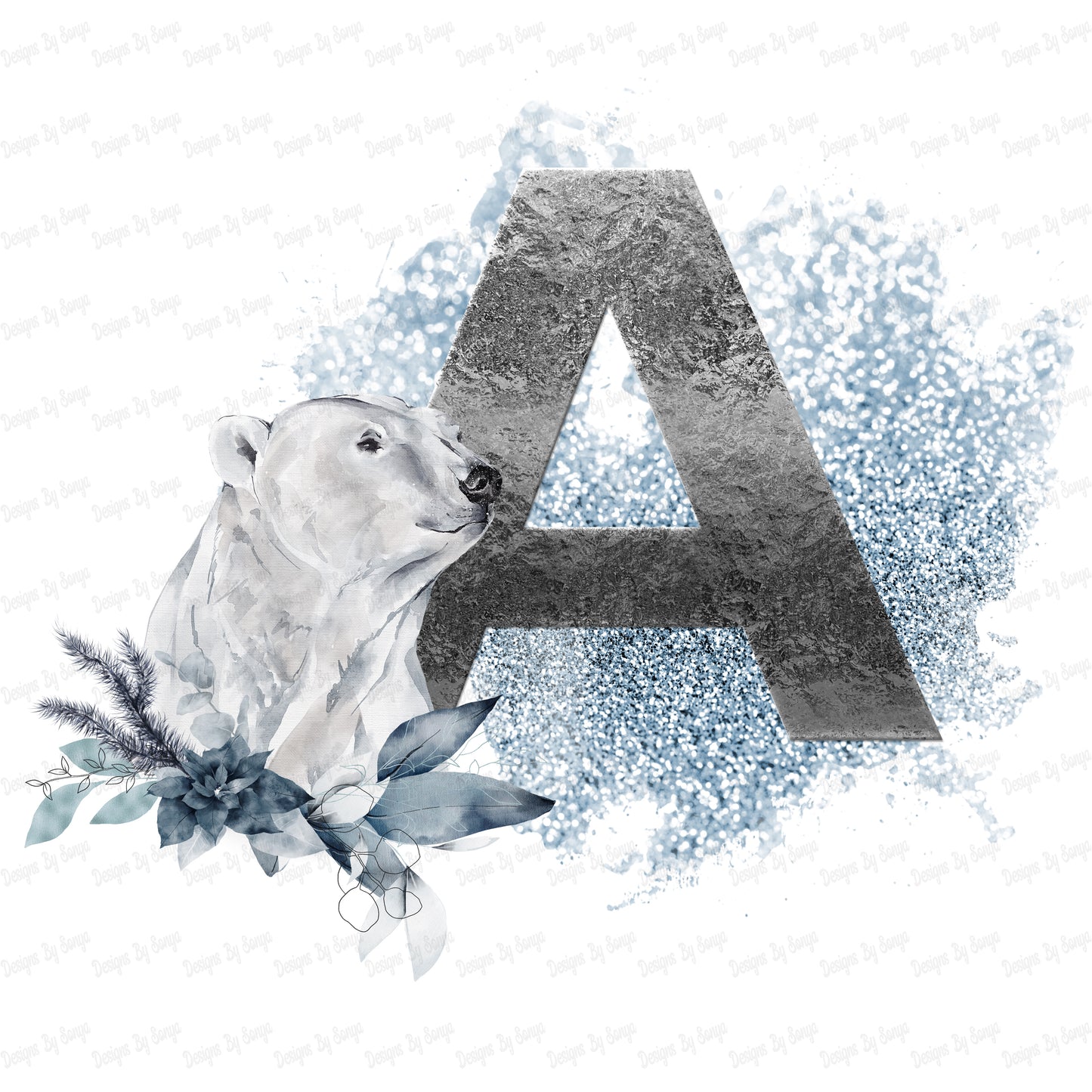 Polar Bear Silver Alphabet