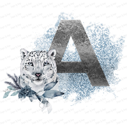 Snow Leopard Silver Alphabet