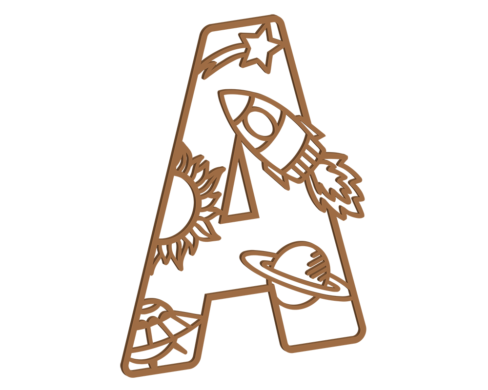MDF Space Themed Letters