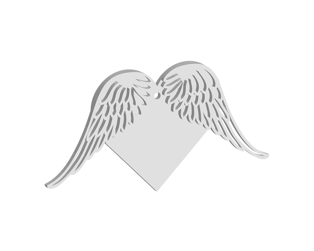 Winged Heart Acrylic Blank